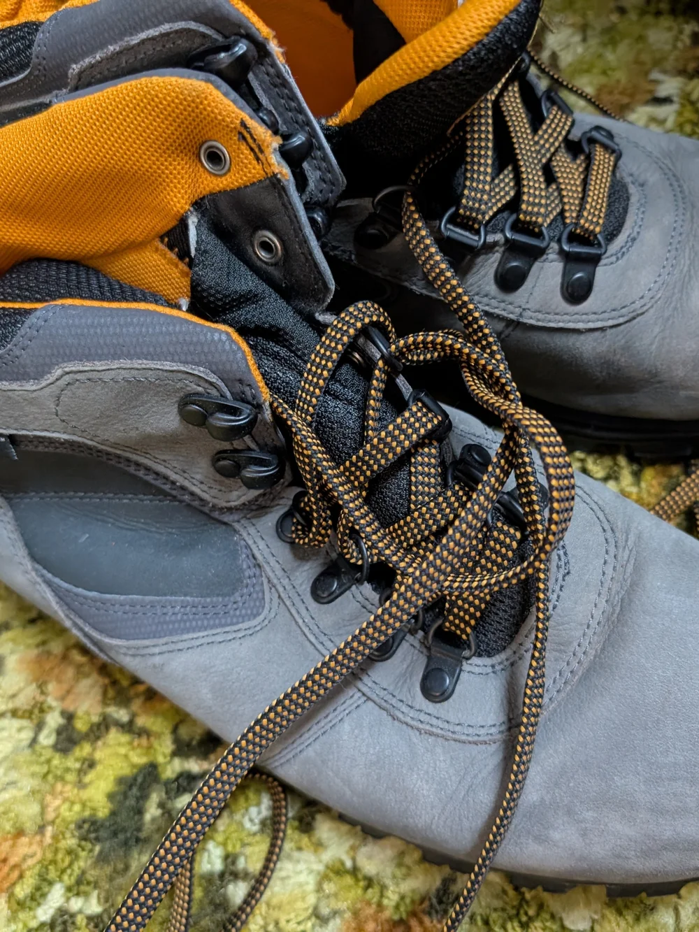 Timberland Gray and Orange Lace-Up Men's Hiking Boots